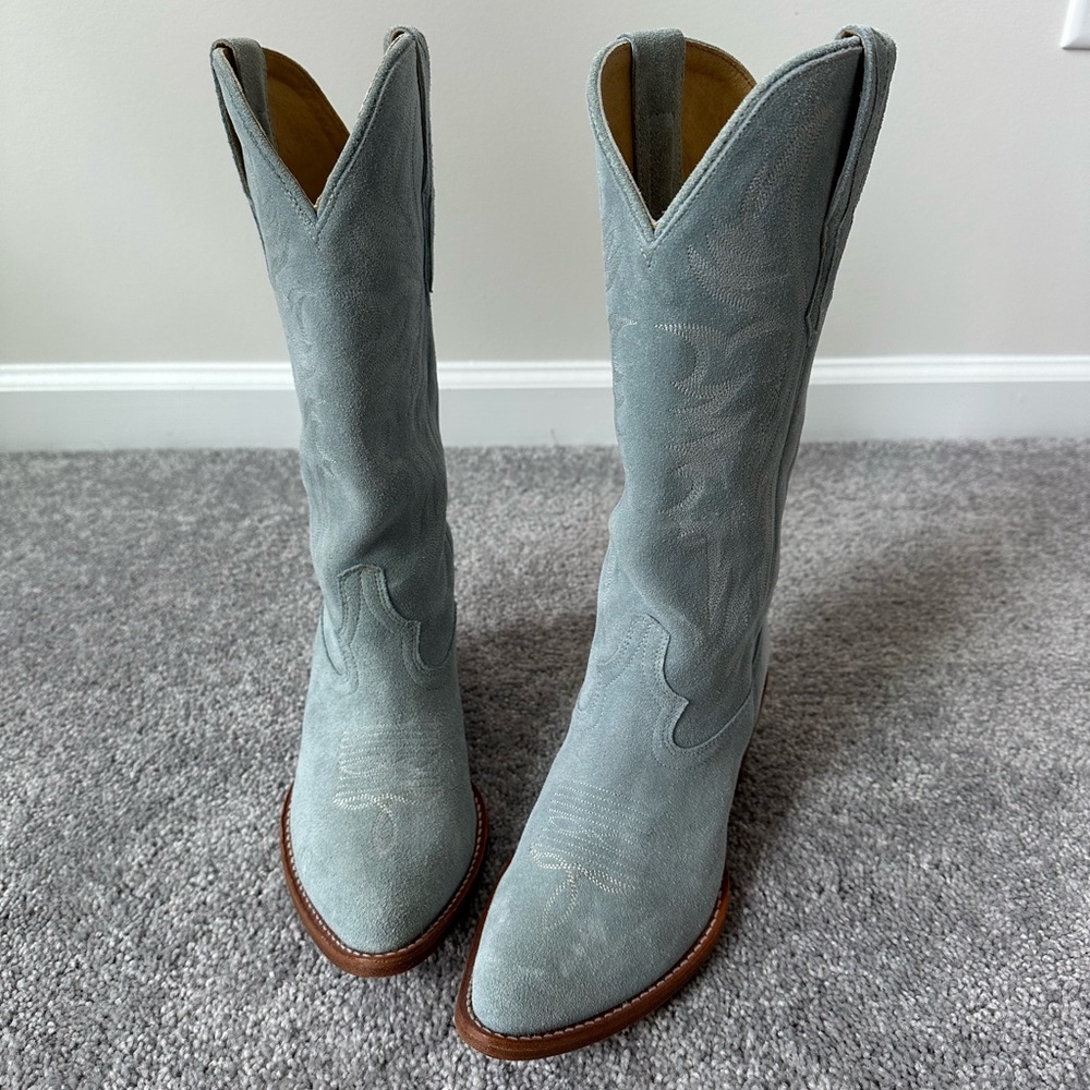 Idyllwind Women's Light Blue Suede Cowboy Heeled Boots